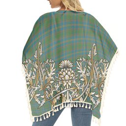 ScotsTee Shop Scottish Strange of Balkaskie Ancient Tartan Scotland Royal Golden Thistle Square Fringed Shawl