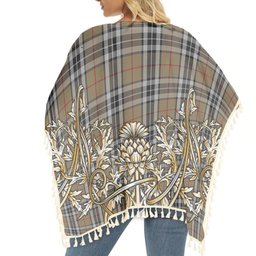 ScotsTee Shop Scottish Thomson Camel Tartan Scotland Royal Golden Thistle Square Fringed Shawl