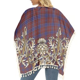 ScotsTee Shop Scottish Hudson Tartan Scotland Royal Golden Thistle Square Fringed Shawl