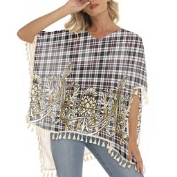 ScotsTee Shop Scottish Little Arisaid Modern Tartan Scotland Royal Golden Thistle Square Fringed Shawl