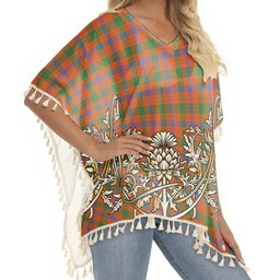 ScotsTee Shop Scottish Ross Ancient Tartan Scotland Royal Golden Thistle Square Fringed Shawl