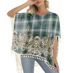 ScotsTee Shop Scottish Johnstone Dress Modern Tartan Scotland Royal Golden Thistle Square Fringed Shawl