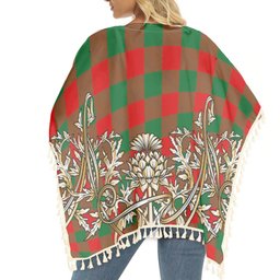 ScotsTee Shop Scottish Moncrieffe SC Tartan Scotland Royal Golden Thistle Square Fringed Shawl