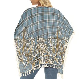 ScotsTee Shop Scottish Thomson Dress TS1383 Tartan Scotland Royal Golden Thistle Square Fringed Shawl