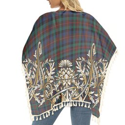 ScotsTee Shop Scottish Tennant Modern Tartan Scotland Royal Golden Thistle Square Fringed Shawl
