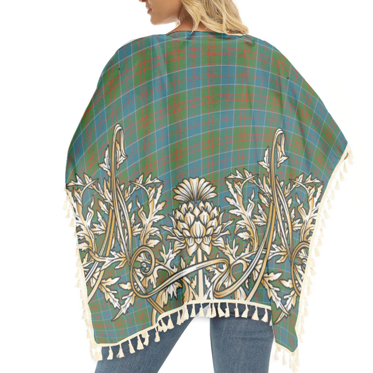 ScotsTee Shop Scottish Stewart of Appin Hunting Ancient Clan Tartan Scotland Royal Golden Thistle Square Fringed Shawl