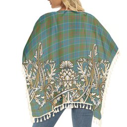 ScotsTee Shop Scottish Stewart of Appin Hunting Ancient Clan Tartan Scotland Royal Golden Thistle Square Fringed Shawl