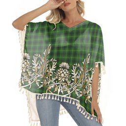 ScotsTee Shop Scottish MacArthur Tartan Scotland Royal Golden Thistle Square Fringed Shawl