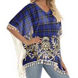 ScotsTee Shop Scottish Swan Tartan Scotland Royal Golden Thistle Square Fringed Shawl