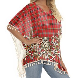 ScotsTee Shop Scottish Meldrum Dress Modern Tartan Scotland Royal Golden Thistle Square Fringed Shawl