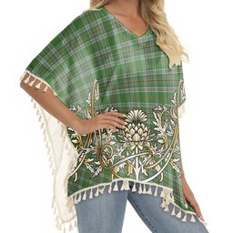 ScotsTee Shop Scottish Kennedy Ancient Clan Tartan Scotland Royal Golden Thistle Square Fringed Shawl
