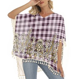ScotsTee Shop Scottish MacPherson Hunting Modern Tartan Scotland Royal Golden Thistle Square Fringed Shawl