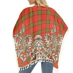 ScotsTee Shop Scottish Maxton Tartan Scotland Royal Golden Thistle Square Fringed Shawl