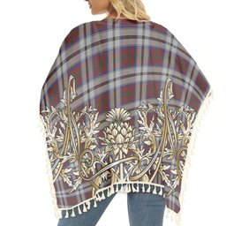 ScotsTee Shop Scottish McCulloch Dress Tartan Scotland Royal Golden Thistle Square Fringed Shawl