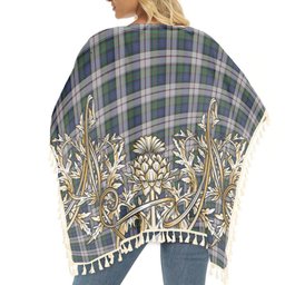 ScotsTee Shop Scottish Lauder Dress Tartan Scotland Royal Golden Thistle Square Fringed Shawl