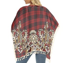 ScotsTee Shop Scottish McLeod of Raasay Tartan Scotland Royal Golden Thistle Square Fringed Shawl