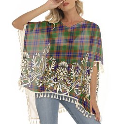 ScotsTee Shop Scottish Stevenson Old Tartan Scotland Royal Golden Thistle Square Fringed Shawl