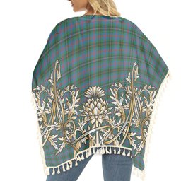 ScotsTee Shop Scottish Wood Ancient Tartan Scotland Royal Golden Thistle Square Fringed Shawl
