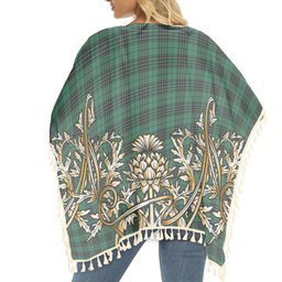 ScotsTee Shop Scottish MacLean Hunting Ancient Tartan Scotland Royal Golden Thistle Square Fringed Shawl