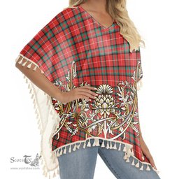 ScotsTee Shop Scottish Stuart of Bute SC Tartan Scotland Royal Golden Thistle Square Fringed Shawl