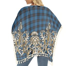 ScotsTee Shop Scottish Sorbie Tartan Scotland Royal Golden Thistle Square Fringed Shawl