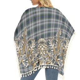 ScotsTee Shop Scottish Gordon Dress 3 Tartan Scotland Royal Golden Thistle Square Fringed Shawl