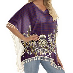 ScotsTee Shop Scottish Nithsdale Dalgliesh Tartan Scotland Royal Golden Thistle Square Fringed Shawl
