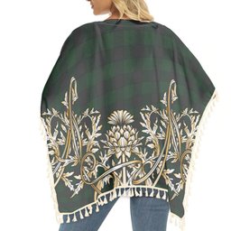 ScotsTee Shop Scottish Rob Roy Hunting Tartan Scotland Royal Golden Thistle Square Fringed Shawl