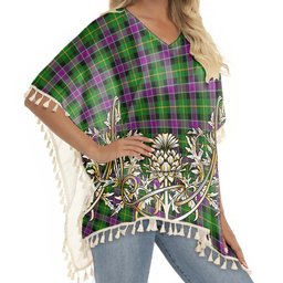 ScotsTee Shop Scottish Selkirk Tartan Scotland Royal Golden Thistle Square Fringed Shawl