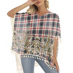 ScotsTee Shop Scottish Robertson Dress Modern Tartan Scotland Royal Golden Thistle Square Fringed Shawl
