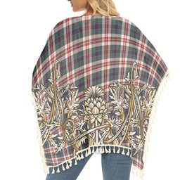 ScotsTee Shop Scottish Robertson Dress Modern Tartan Scotland Royal Golden Thistle Square Fringed Shawl
