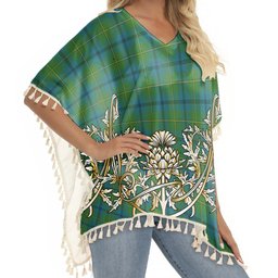 ScotsTee Shop Scottish Johnstone Ancient Tartan Scotland Royal Golden Thistle Square Fringed Shawl