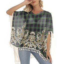 ScotsTee Shop Scottish Webster Tartan Scotland Royal Golden Thistle Square Fringed Shawl