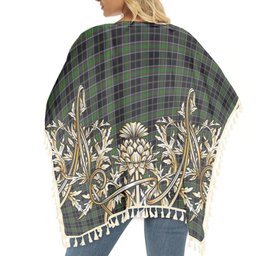 ScotsTee Shop Scottish Webster Tartan Scotland Royal Golden Thistle Square Fringed Shawl