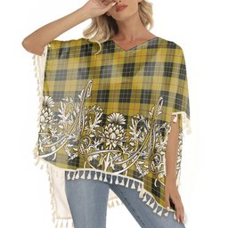 ScotsTee Shop Scottish MacLeod of Lewis Ancient Tartan Scotland Royal Golden Thistle Square Fringed Shawl
