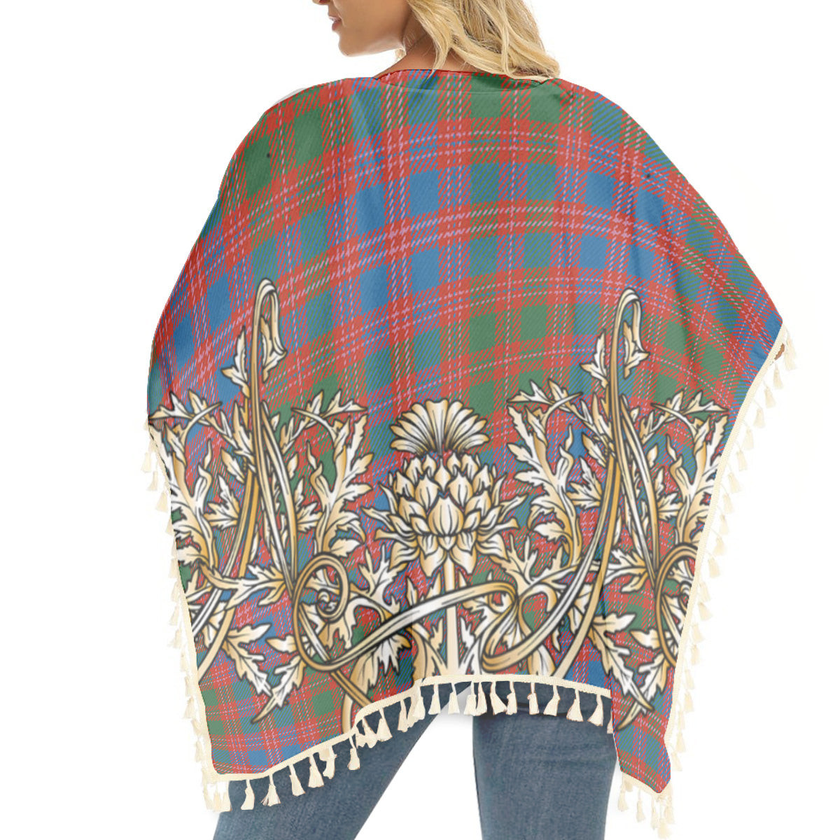 ScotsTee Shop Scottish MacColl Old Ancient Tartan Scotland Royal Golden Thistle Square Fringed Shawl