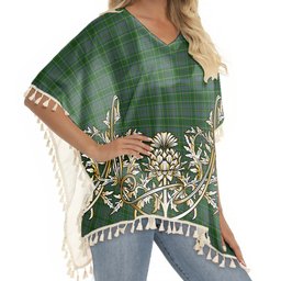 ScotsTee Shop Scottish Tait 2 Tartan Scotland Royal Golden Thistle Square Fringed Shawl