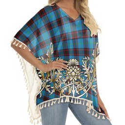 ScotsTee Shop Scottish Wedderburn Ancient Tartan Scotland Royal Golden Thistle Square Fringed Shawl