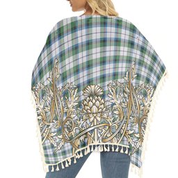 ScotsTee Shop Scottish Mcnaghten Dress Ancient Tartan Scotland Royal Golden Thistle Square Fringed Shawl