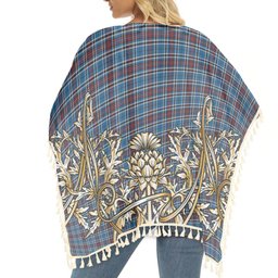 ScotsTee Shop Scottish Trillard Tartan Scotland Royal Golden Thistle Square Fringed Shawl