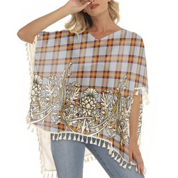 ScotsTee Shop Scottish Young, Christina Tartan Scotland Royal Golden Thistle Square Fringed Shawl