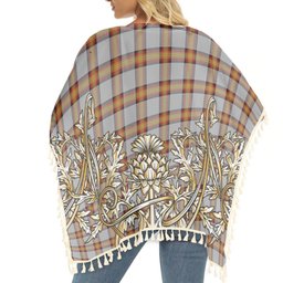 ScotsTee Shop Scottish Young, Christina Tartan Scotland Royal Golden Thistle Square Fringed Shawl