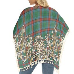 ScotsTee Shop Scottish Jardine Dress Ancient Tartan Scotland Royal Golden Thistle Square Fringed Shawl