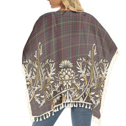 ScotsTee Shop Scottish Hall Modern Tartan Scotland Royal Golden Thistle Square Fringed Shawl