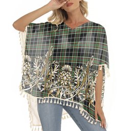 ScotsTee Shop Scottish Webster Modern Tartan Scotland Royal Golden Thistle Square Fringed Shawl