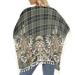 ScotsTee Shop Scottish Webster Modern Tartan Scotland Royal Golden Thistle Square Fringed Shawl