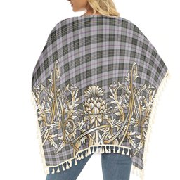 ScotsTee Shop Scottish MacPherson Dress 1951 Tartan Scotland Royal Golden Thistle Square Fringed Shawl
