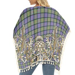 ScotsTee Shop Scottish McDonald Ancient Tartan Scotland Royal Golden Thistle Square Fringed Shawl