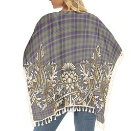 ScotsTee Shop Scottish Taylor Weathered Tartan Scotland Royal Golden Thistle Square Fringed Shawl