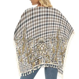 ScotsTee Shop Scottish Hog Ancient Tartan Scotland Royal Golden Thistle Square Fringed Shawl